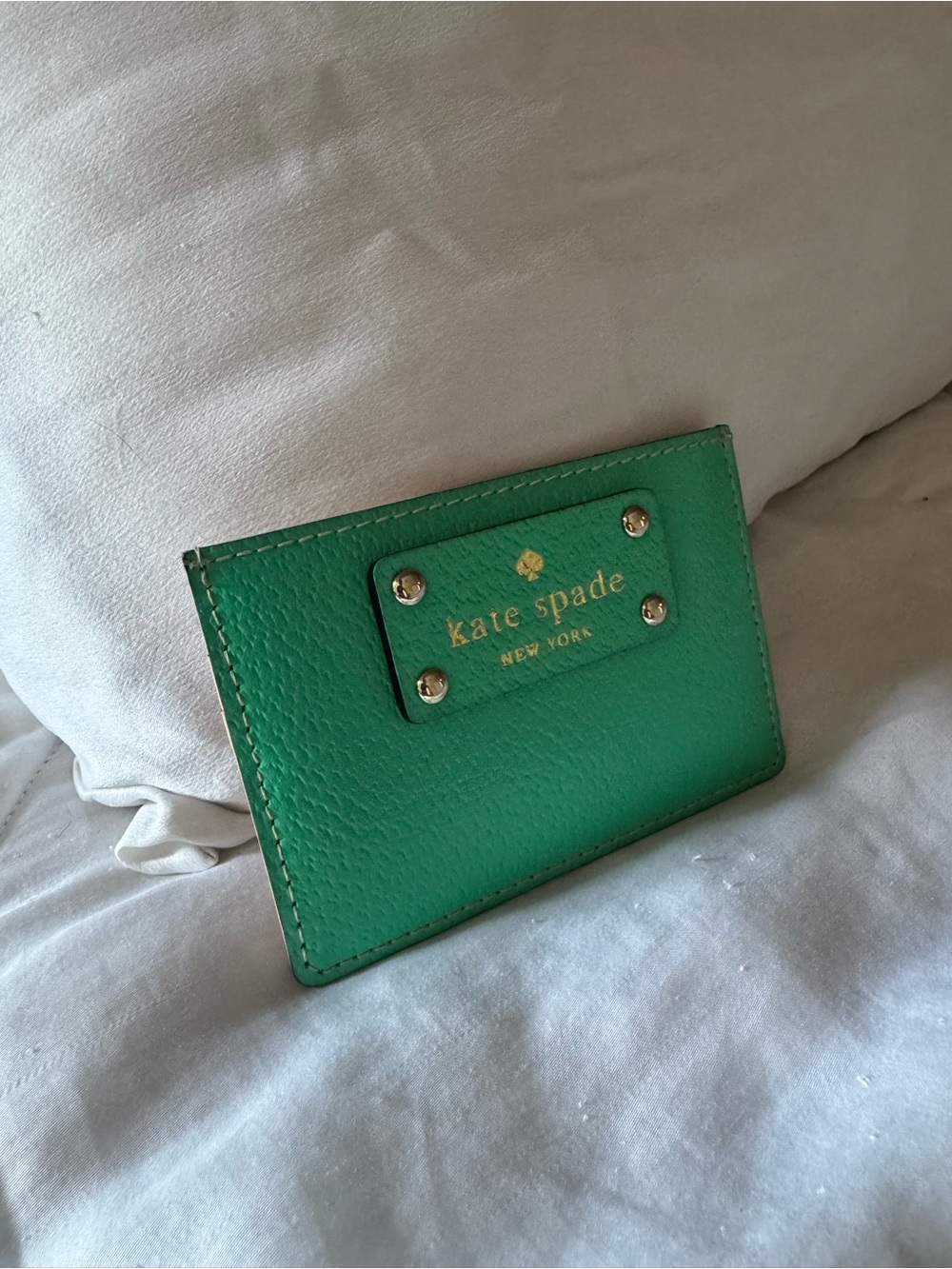 Kate Spade Turquoise Leather Card & ID Holder Wallet NWOT